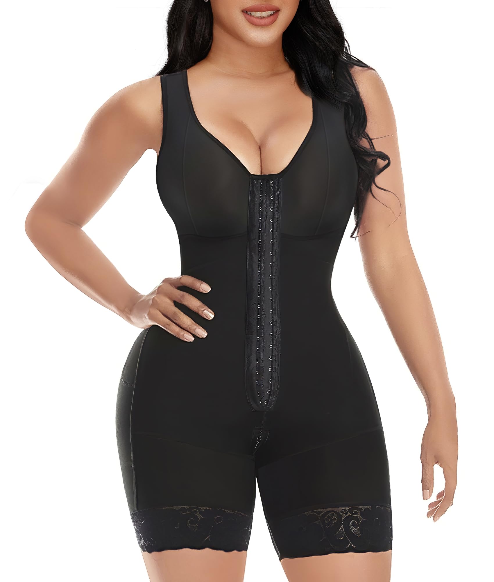 CONTOURÉ Fajas Colombianas Shapewear for Women Tummy Control Post Surgery Full Body Shaper Butt Lifter with Zipper Crotch