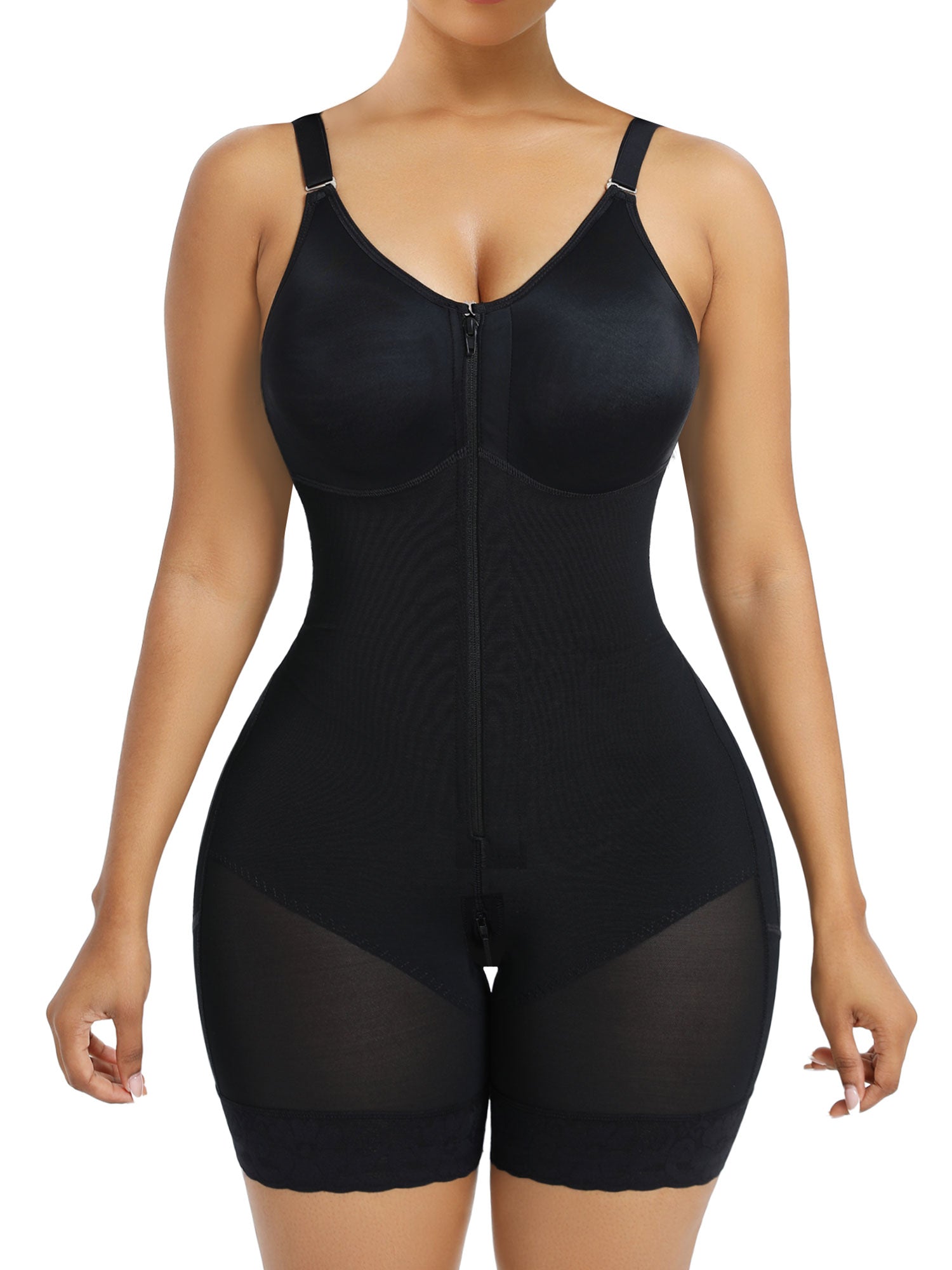CONTOURÉ Fajas Colombianas Postpartum Shapewear for Women Tummy Control Butt Lifter Body Shaper with Zipper Crotch